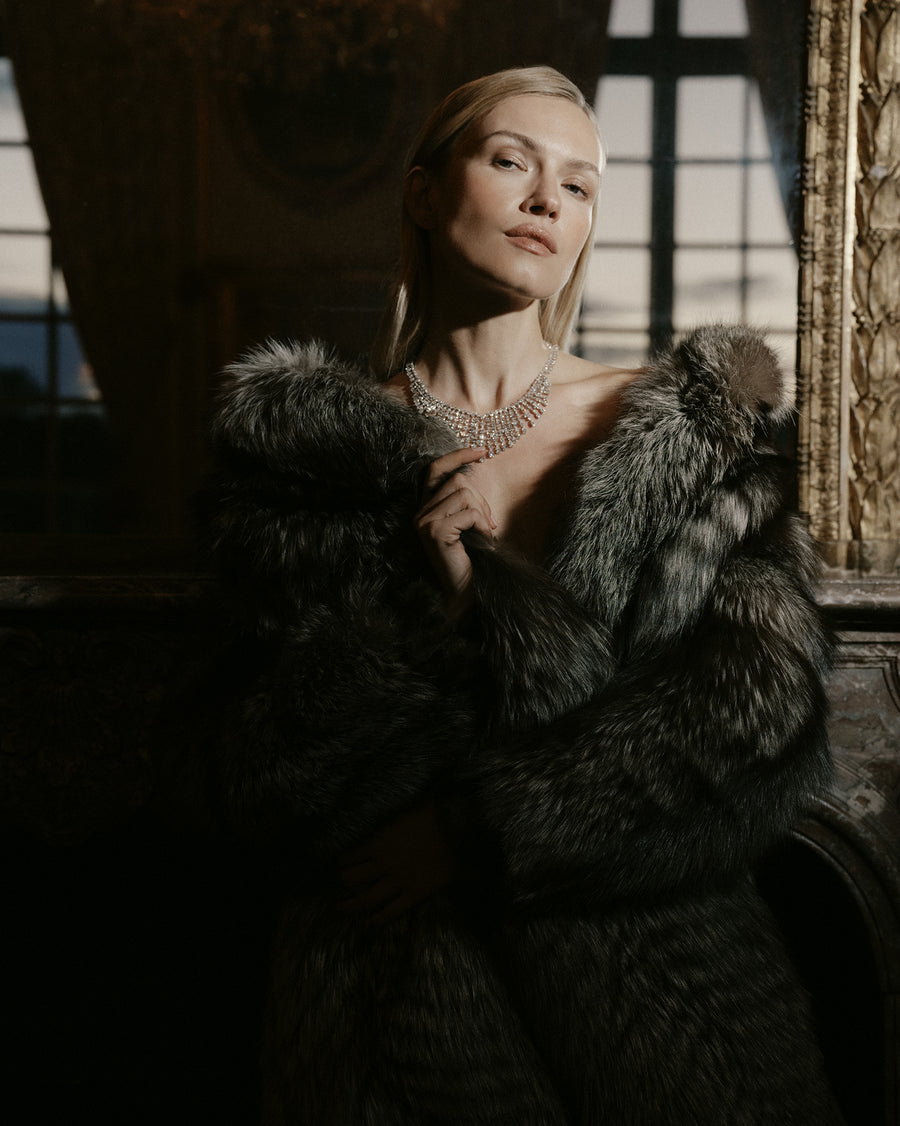 1960s Vintage Black-Silver Fox Fur | Fiori della Notte Collection | No Longer Available