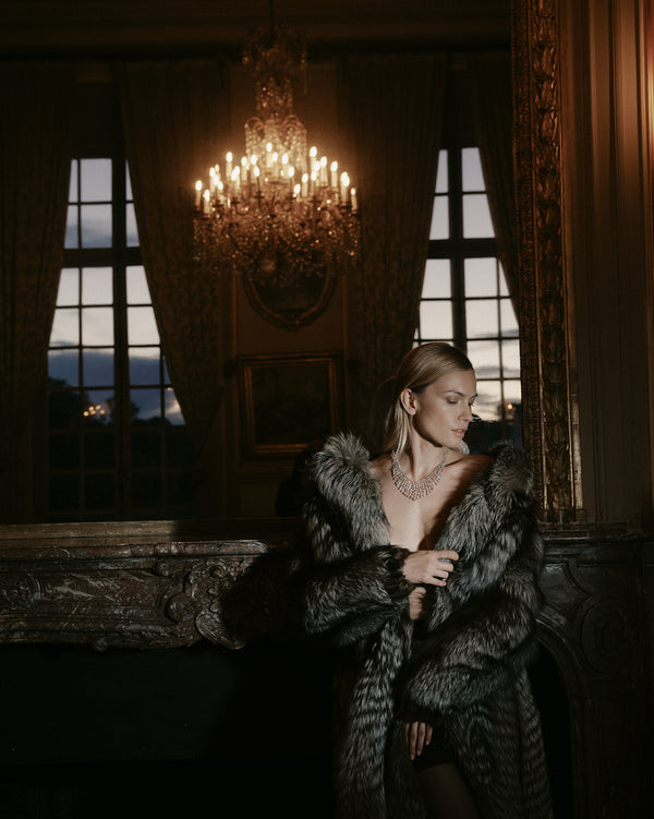 1960s Vintage Black-Silver Fox Fur | Fiori della Notte Collection | No Longer Available