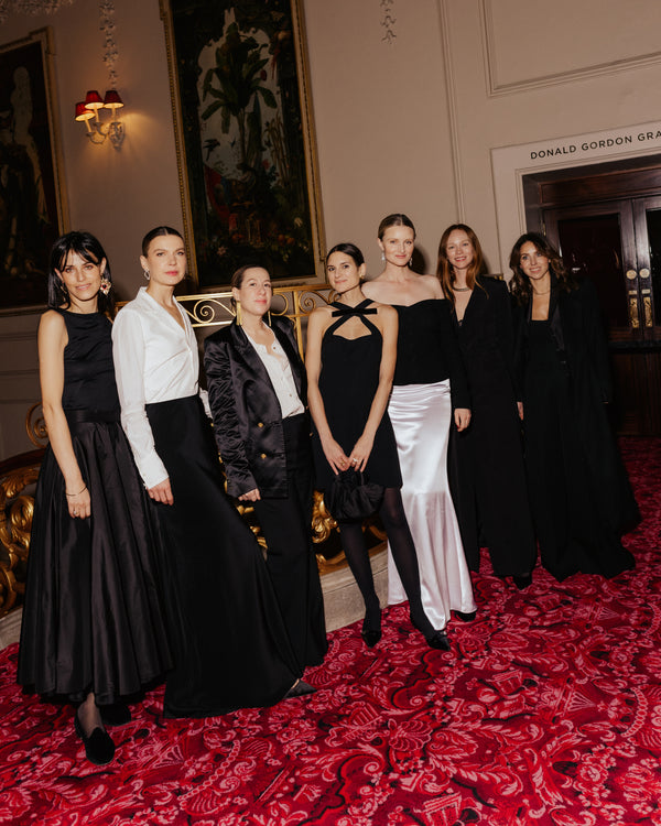 Louisa Siem, Indre Serpytyte-Roberts, Pauline Cochet-Dallet, Lydia Zacharis, Candice Lake, Philomena Schurer Merckoll and Florence Knight attended the Royal Opera House wearing Gallello Atelier.