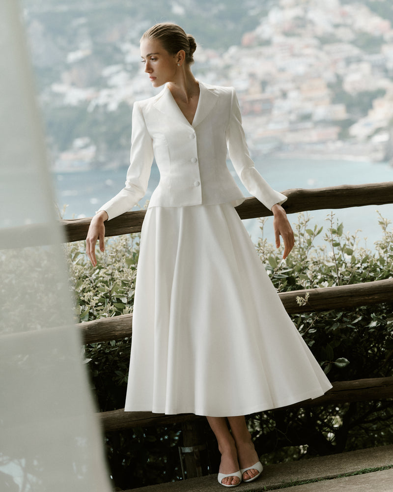 Isabella Jacket and Antonella Skirt in Cotton Silk