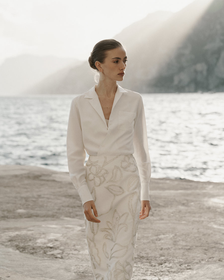 Chiara Skirt con Fiori di Elena