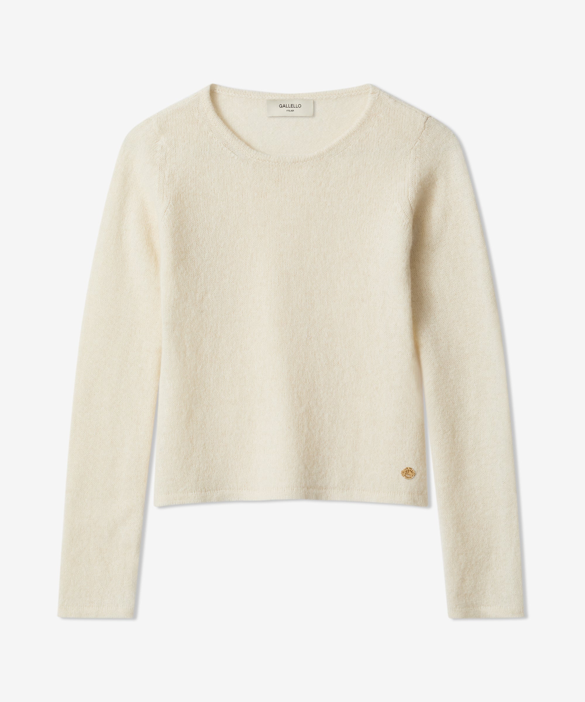 Celestina Crewneck in Ivory Baby Alpaca and Silk