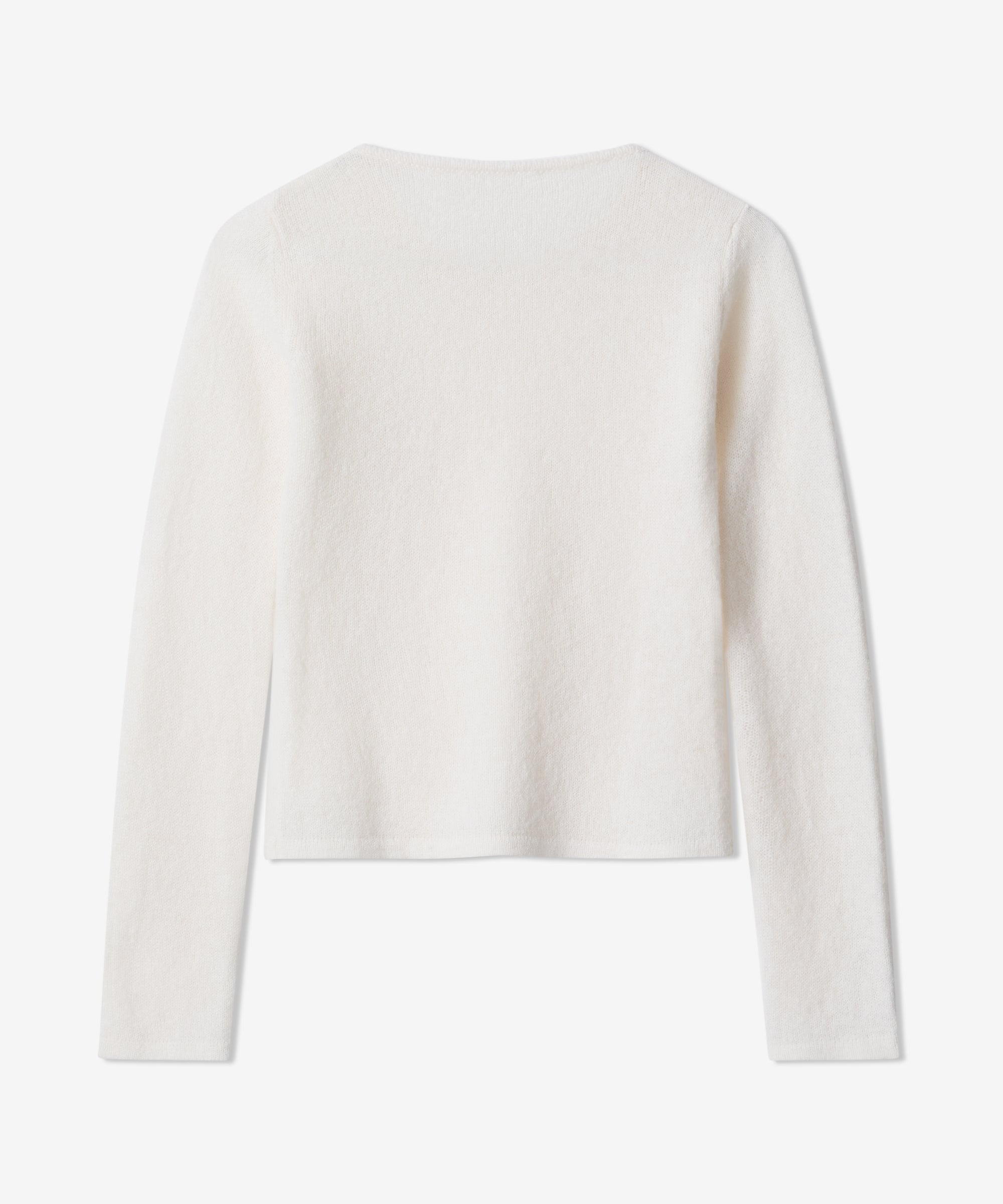 Celestina Crewneck in White Baby Alpaca and Silk