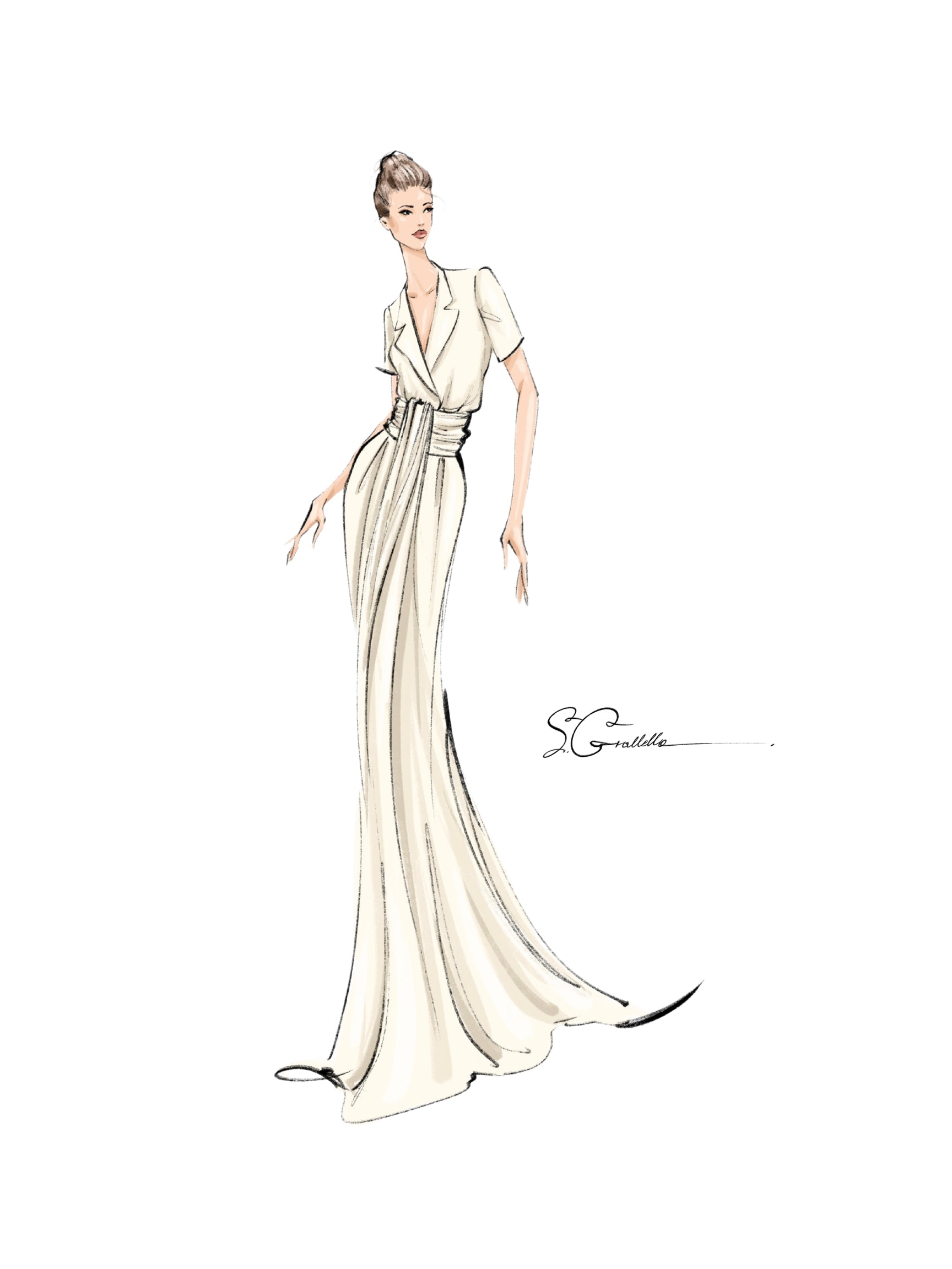 Clémence Set in Silk Crepe de Chine