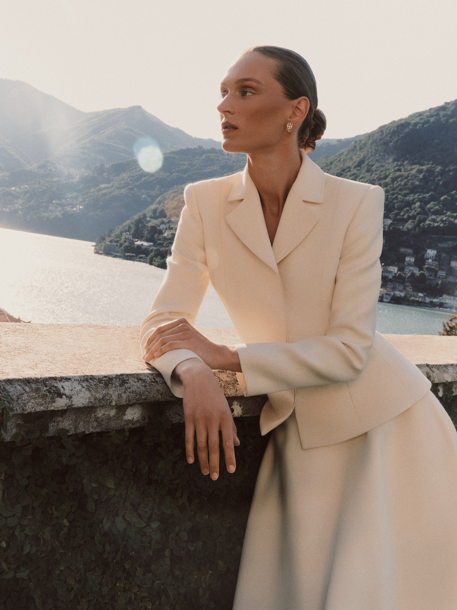 The Isabella Jacket shot in Lake Como, Italy.