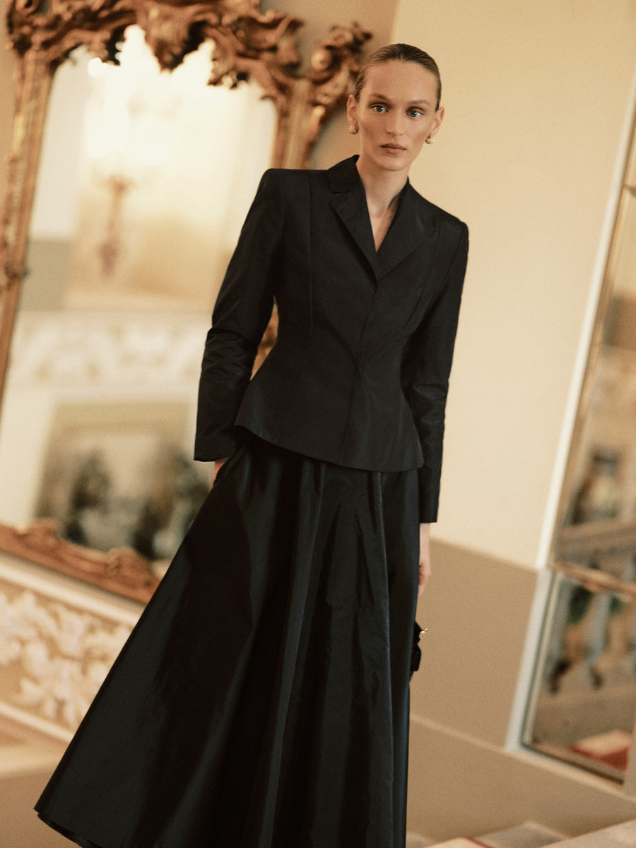 The Isabella Jacket, Silk TaffetaWorn with the Antonella SkirtAlso shown with the Giulia Skirt