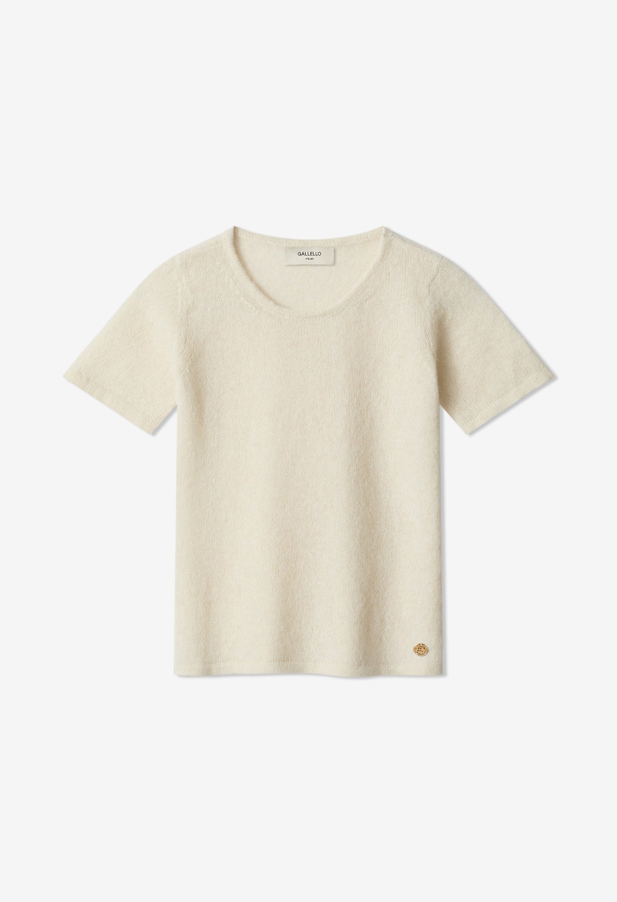 Bianca Crewneck with 18ct stud in Baby Alpaca and Silk