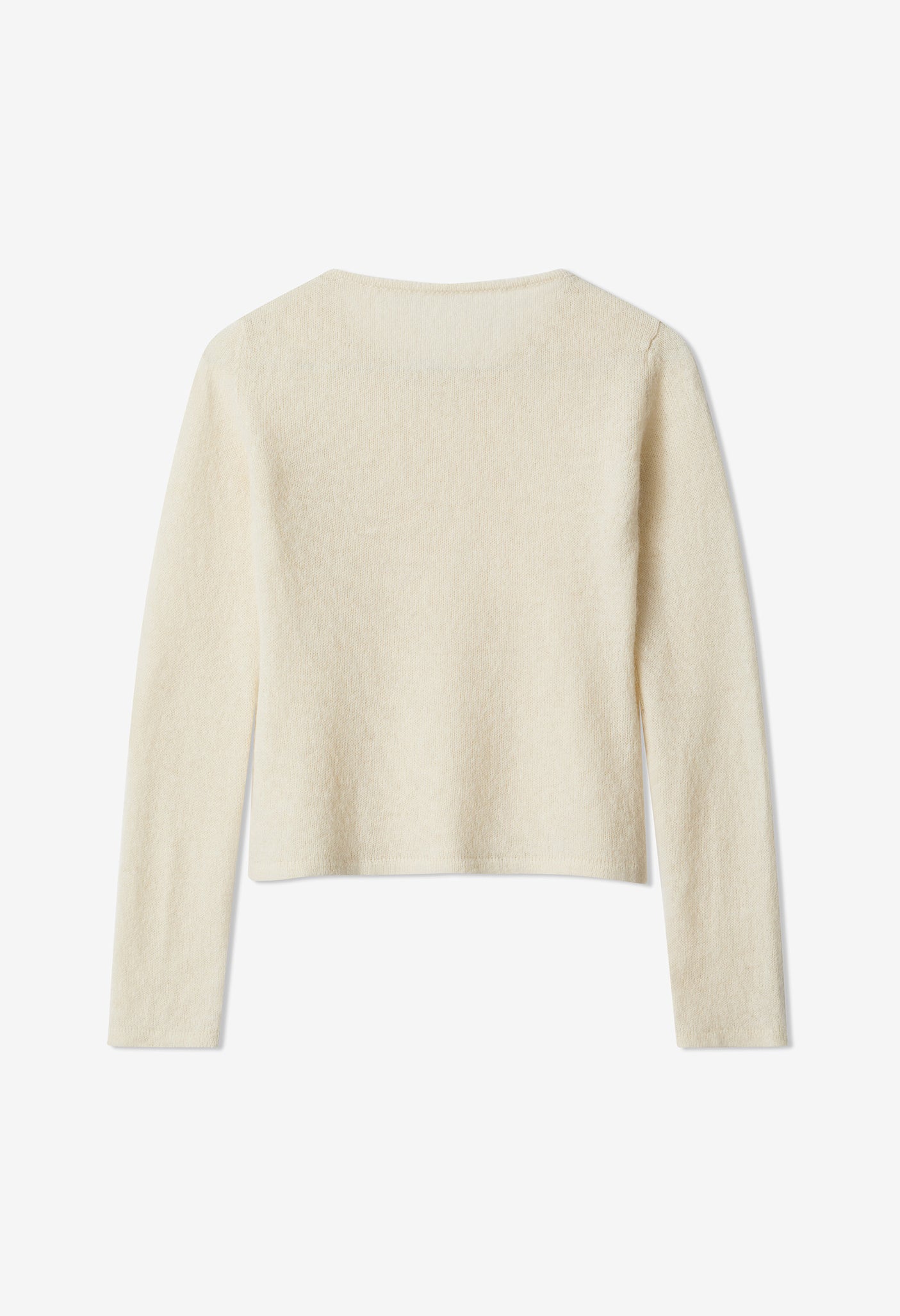 Celestina Crewneck in Ivory Baby Alpaca and Silk