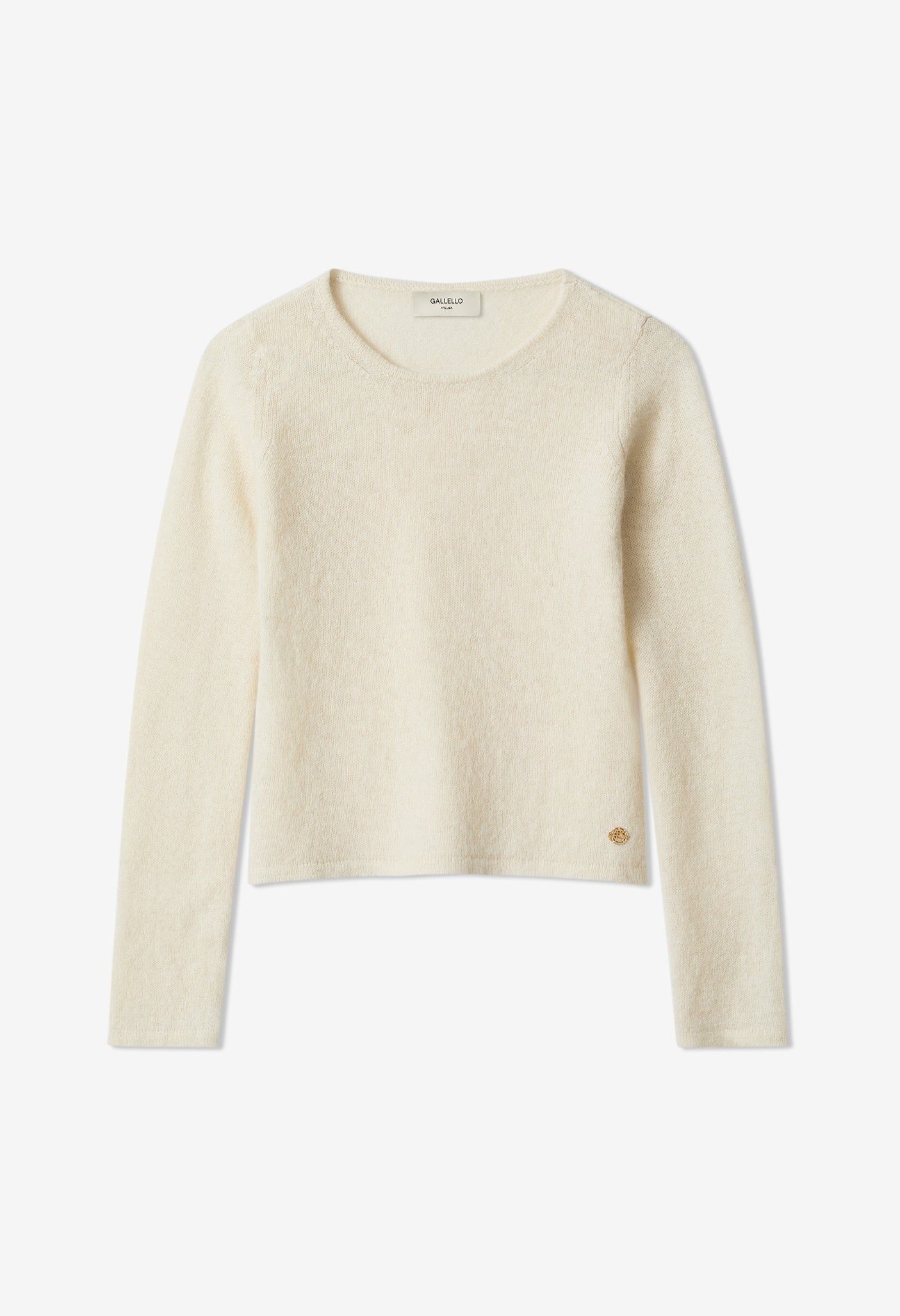 Celestina Crewneck in Ivory Baby Alpaca and Silk