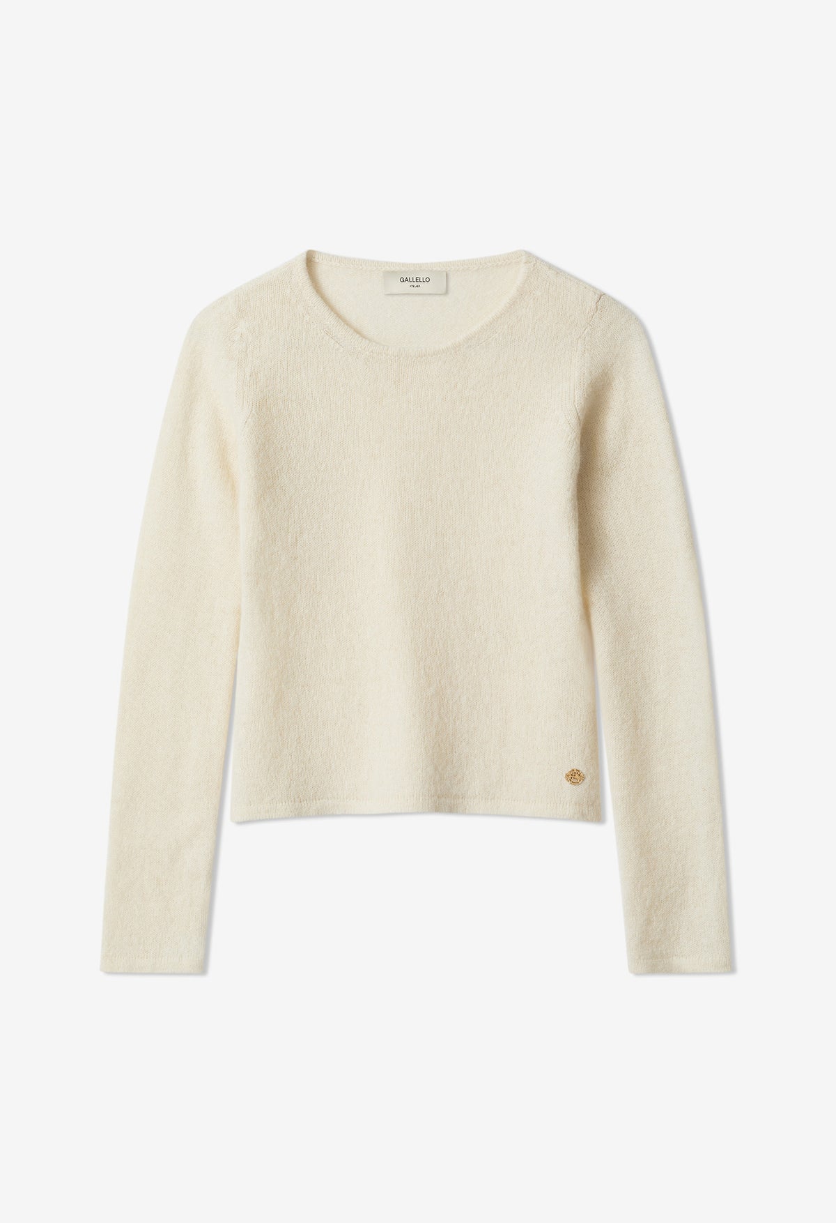 Celestina Crewneck in Ivory Baby Alpaca and Silk