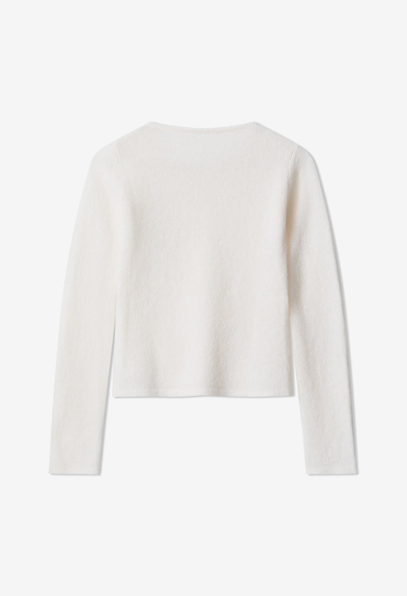 Celestina Crewneck in White Baby Alpaca and Silk