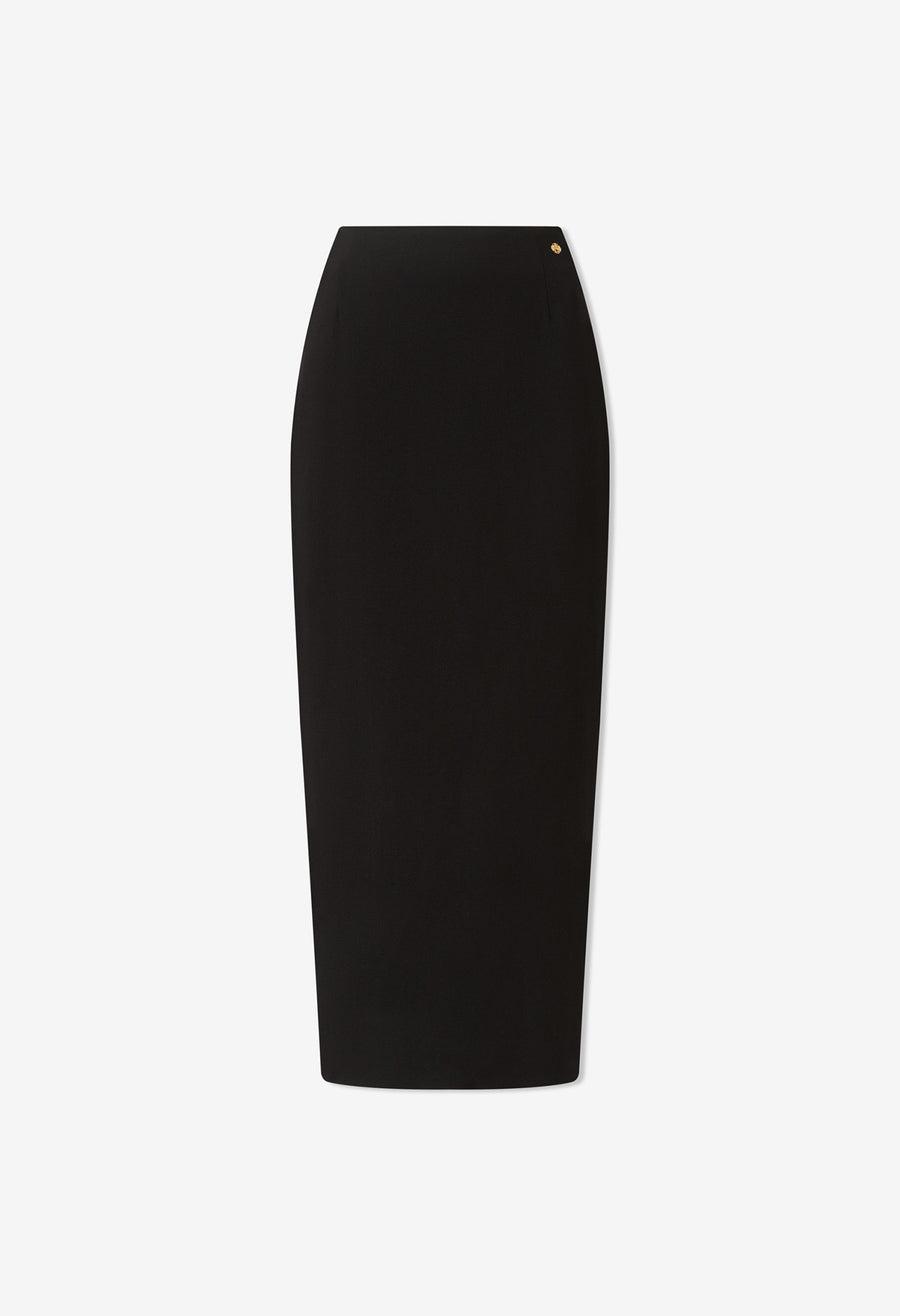 Elongated Pencil Skirt in Virgin Wool