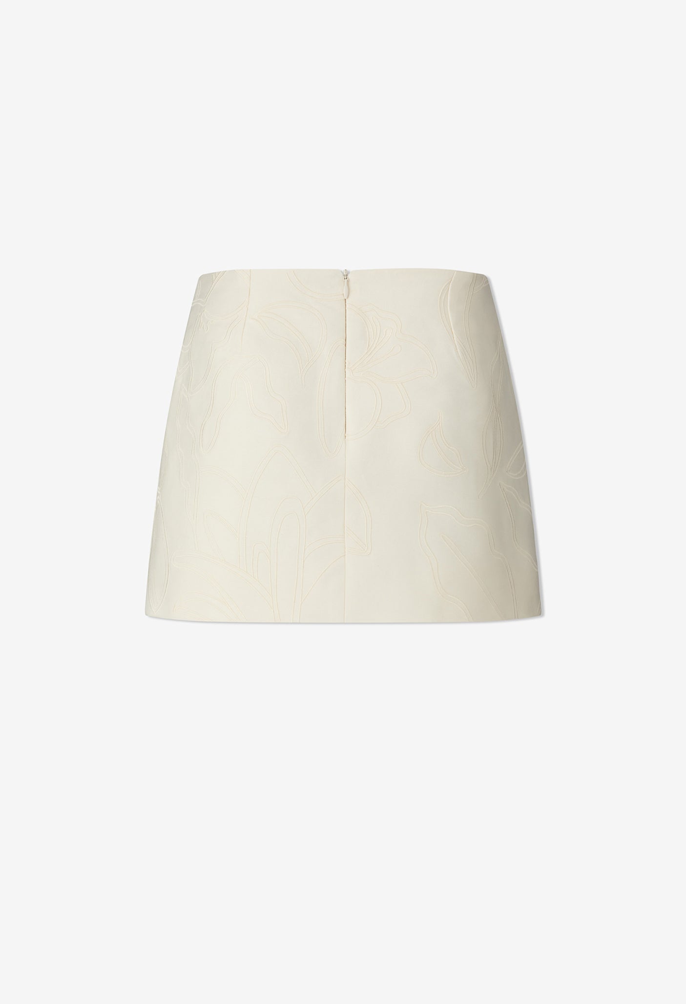 Francesca Miniskirt with Lily Embroidery in Cotton, Silk and Cashmere