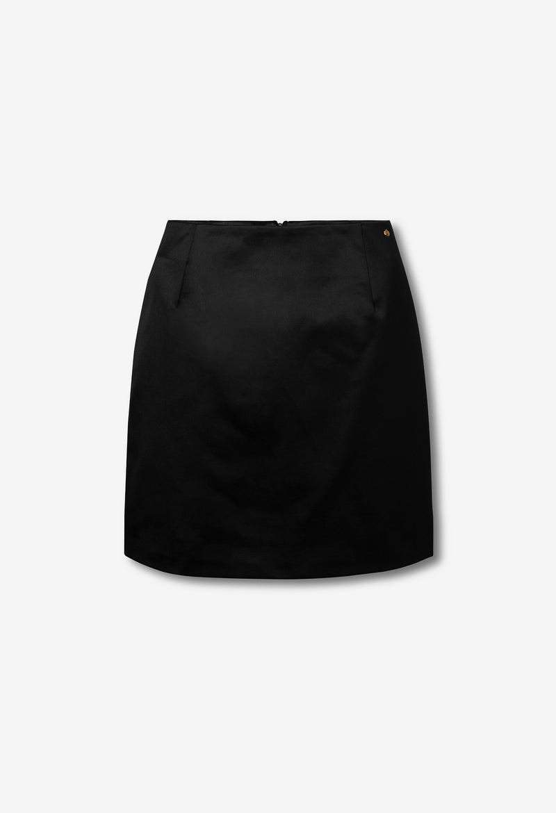 Gina Miniskirt in Cotton and Silk Satin