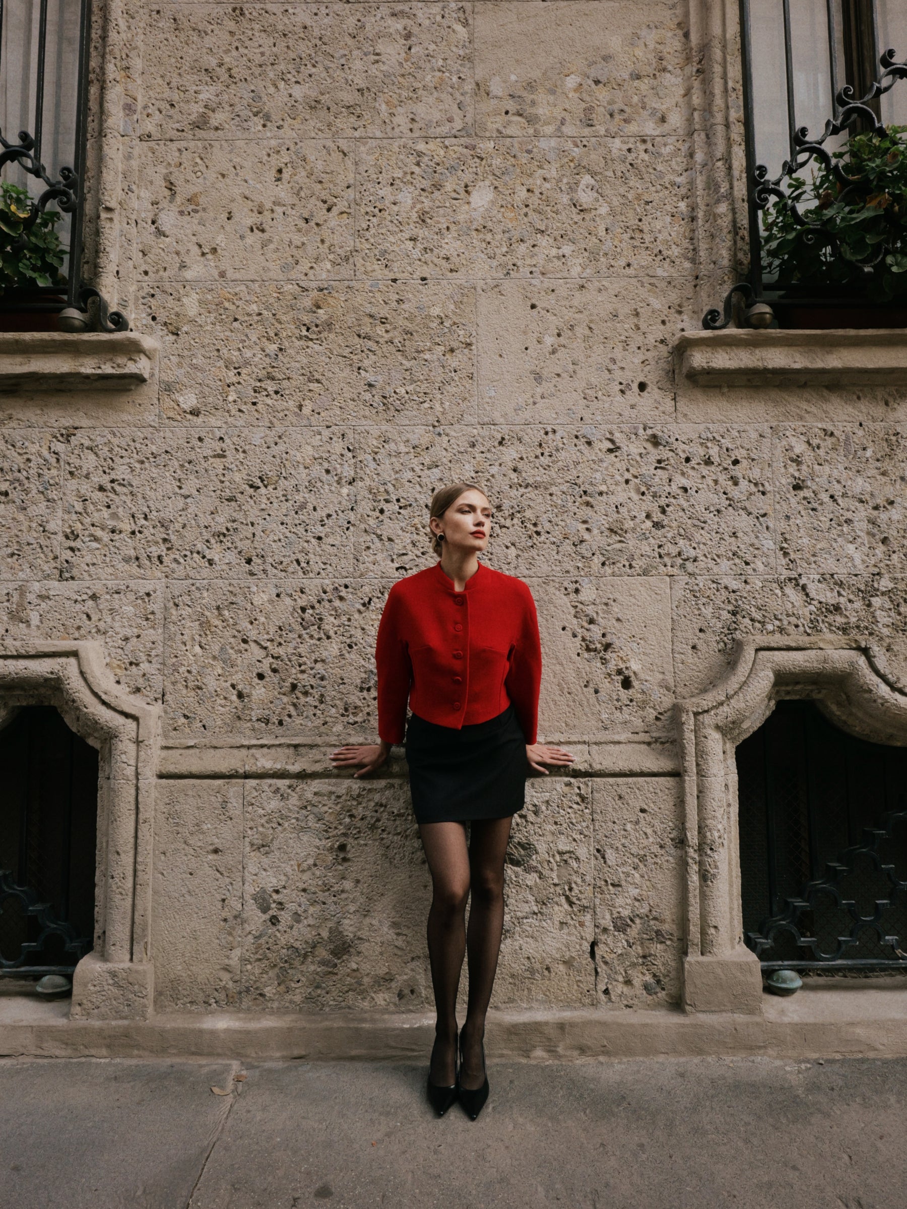 The Elena Jacket in Virgin Wool Crepe