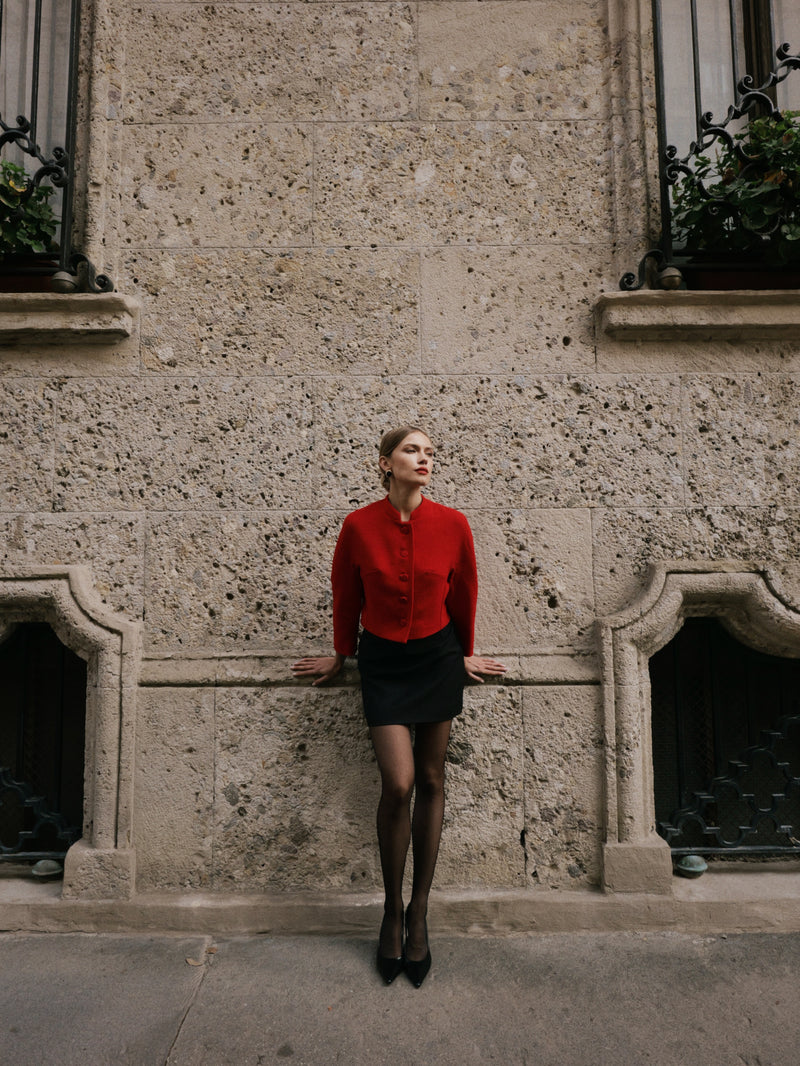The Elena Jacket in Virgin Wool Crepe