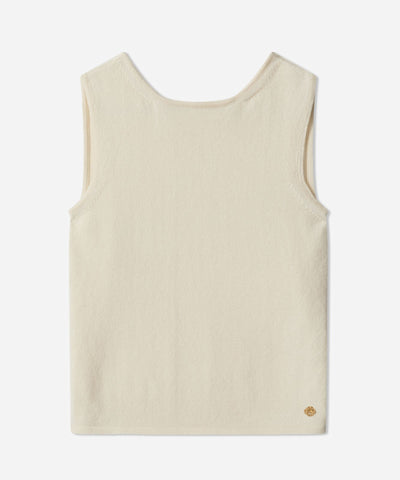 Vittoria Vest with 18ct stud in Baby Cashmere