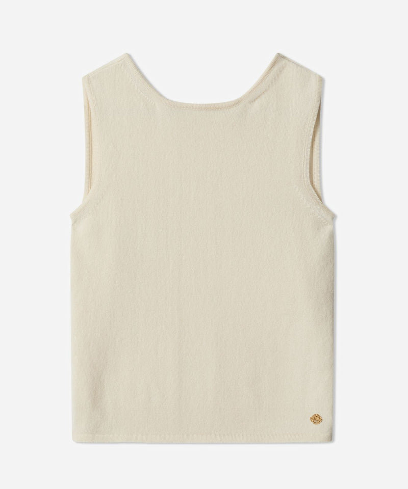 Vittoria Vest with 18ct stud in Baby Cashmere