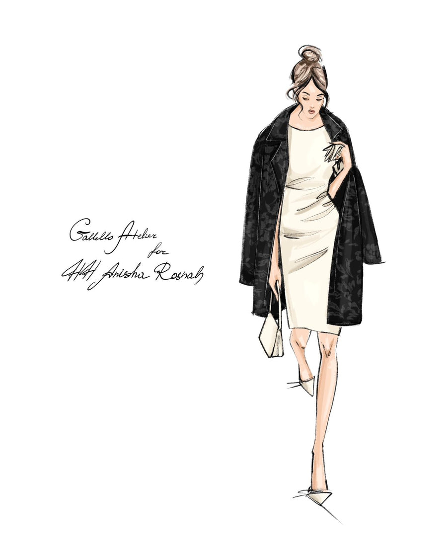 Floral Jacquard Silk Taffeta Duster Coat